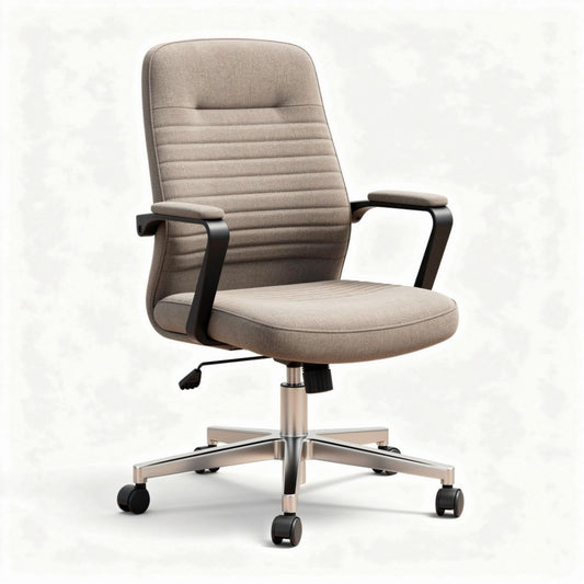 Fabric office chair with adjustable height and swivel base in grey 60 x 60 x 100cm